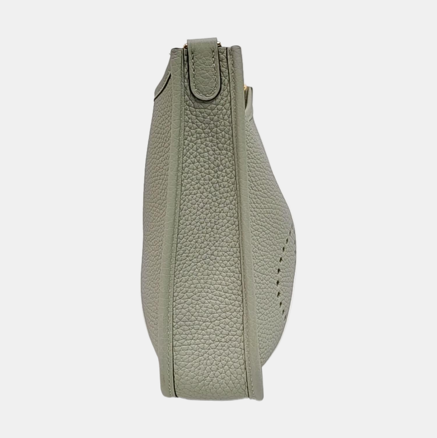 HERMÈS Evelyne TPM Ice Grey Clemence Leather Openwork Evelyne Shoulder Bag Tote Bag Golden Hardware B Stamp Removable Strap Accessories Complete-(SKU)-955859710