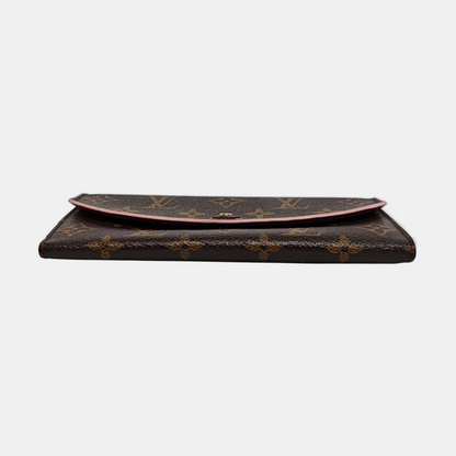 LOUIS VUITTON EMILIE Brown coated canvas vintage wallet Golden hardware-(SKU)-942991994