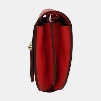 HERMÈS Convoyeur Mini Tomato Red Evercolor Leather Shoulder Bag with Detachable Strap, Silver Hardware, X, Detachable Strap-(SKU)-955932809
