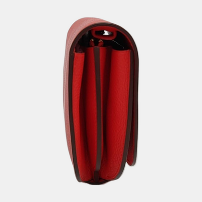 HERMÈS Convoyeur Mini Tomato Red Evercolor Leather Shoulder Bag with Detachable Strap, Silver Hardware, X, Detachable Strap-(SKU)-955932809