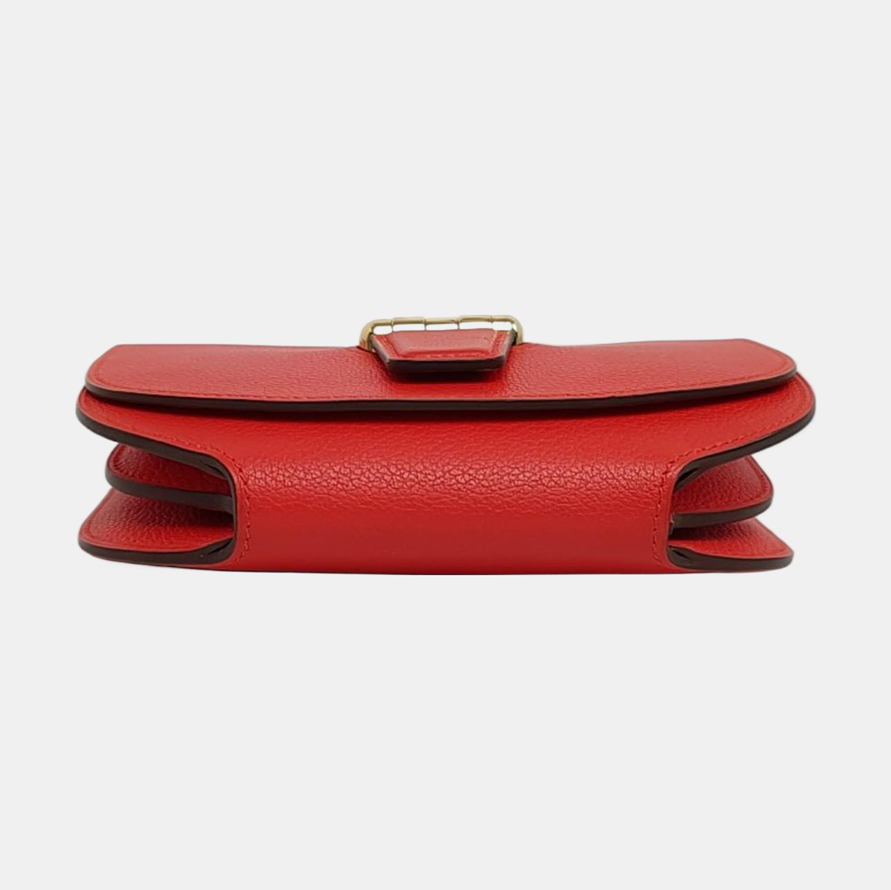 HERMÈS Convoyeur Mini Tomato Red Evercolor Leather Shoulder Bag with Detachable Strap, Silver Hardware, X, Detachable Strap-(SKU)-955932809