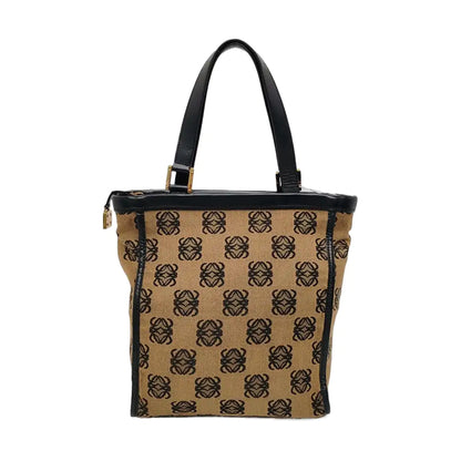 LOEWE Tote bag Brown Canvas Monogrammed Tote Bag Golden hardware-(SKU)-955759577