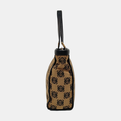 LOEWE Tote bag Brown Canvas Monogrammed Tote Bag Golden hardware-(SKU)-955759577