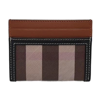 BURBERRY Brown Coated Canvas Card Holder-(SKU)-956007782