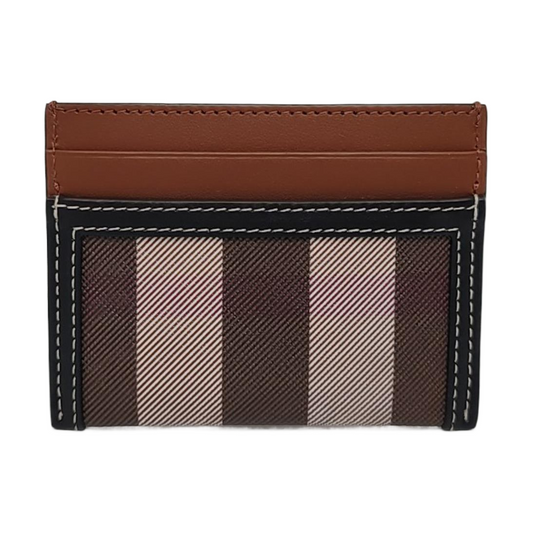 BURBERRY Brown Coated Canvas Card Holder-(SKU)-956007782