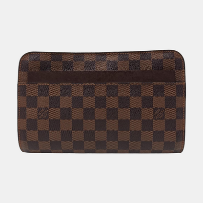 LOUIS VUITTON SAINT LOUIS Brown Coated Canvas Checkered Handbag Golden hardware-(SKU)-955725182