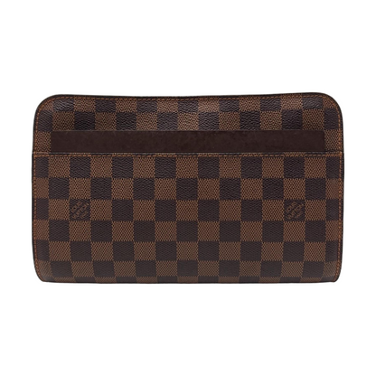LOUIS VUITTON SAINT LOUIS Brown Coated Canvas Checkered Handbag Golden hardware-(SKU)-955725182