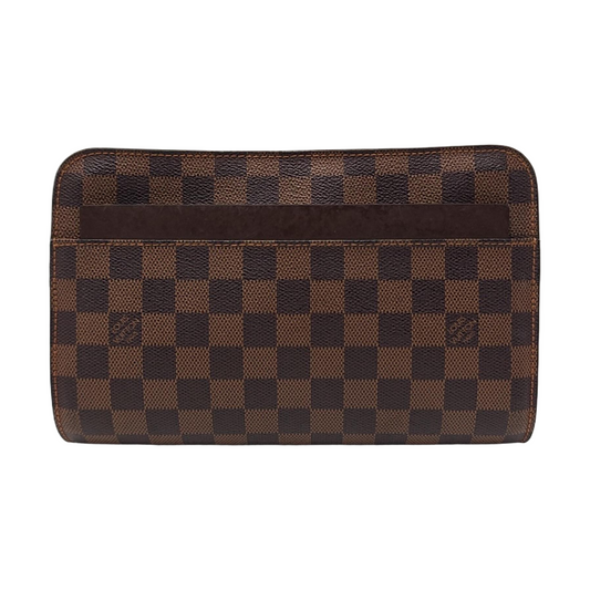 LOUIS VUITTON SAINT LOUIS Brown Coated Canvas Checkered Handbag Golden hardware-(SKU)-955725182