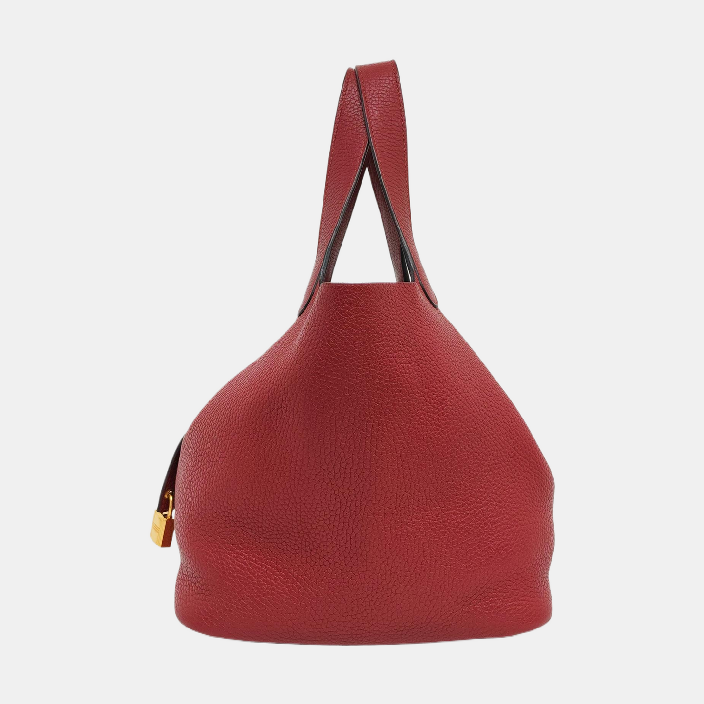 HERMÈS Picotin Lock 22 Pomegranate Red Clemence Leather Picotin Lock Handbag Gold Hardware Y Engraved-(SKU)-955861432