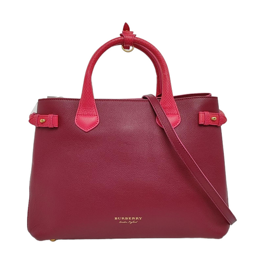 BURBERRY The Banner Medium size Red Cowhide Single Shoulder Bag Handbag Crossbody Bag Golden hardware Removable shoulder strap-(SKU)-955854849