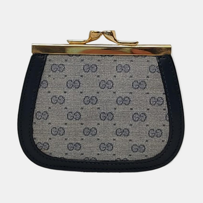 GUCCI Grey Canvas Monogram Mini Coin Purse Golden hardware-(SKU)-955832348