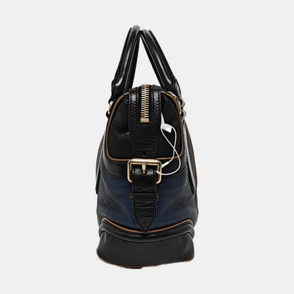 BURBERRY Tote bag Black leather handbag Golden Silver Hardware-(SKU)-955892032