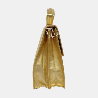 LOEWE Golden Leather Single Shoulder Crossbody Tote Bag Golden hardware Removable shoulder strap-(SKU)-955847634