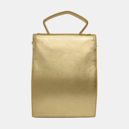 LOEWE Golden Leather Single Shoulder Crossbody Tote Bag Golden hardware Removable shoulder strap-(SKU)-955847634