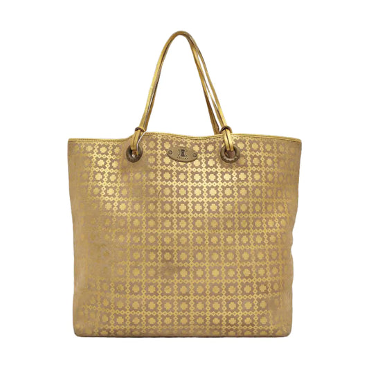 CELINE Tote bag Gray Leather Printed Handbag Golden hardware-(SKU)-955873105