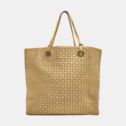 CELINE Tote bag Gray Leather Printed Handbag Golden hardware-(SKU)-955873105