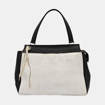 CELINE EDGE Medium size White Leather Handbag Silver Hardware-(SKU)-956017096