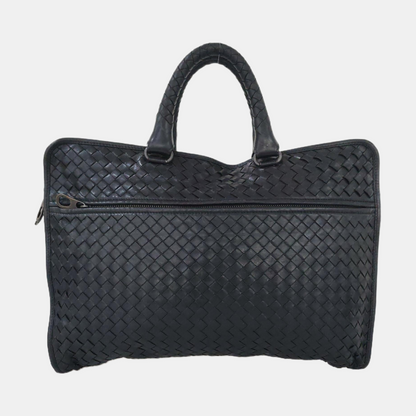 BOTTEGA VENETA Black Cowhide Braided Handbag Black hardware-(SKU)-955793328