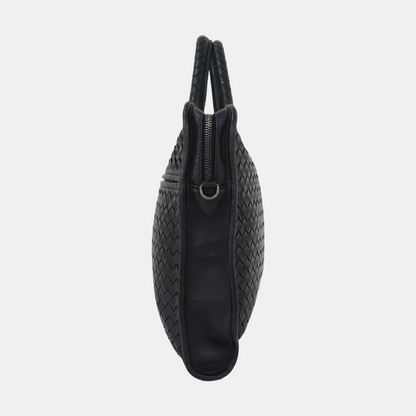 BOTTEGA VENETA Black Cowhide Braided Handbag Black hardware-(SKU)-955793328
