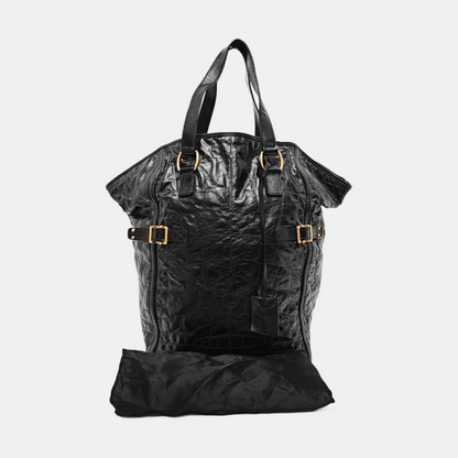YSL DOWNTOWN CABASBlack牛皮铆钉,鳄鱼纹Handheld包-(SKU)-956018477