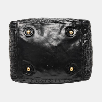 YSL DOWNTOWN CABASBlack牛皮铆钉,鳄鱼纹Handheld包-(SKU)-956018477