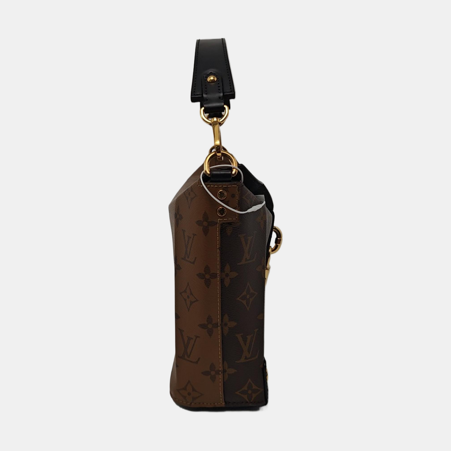 LOUIS VUITTON BENTO BOX, brown coated canvas monogram crossbody bag, shoulder bag, handbag with golden hardware and 2 detachable straps-(SKU)-956133606