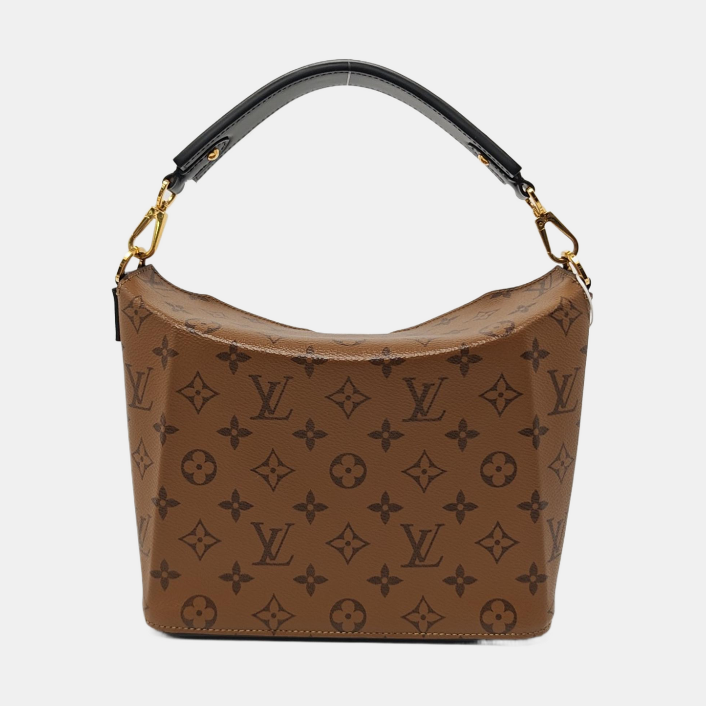 LOUIS VUITTON BENTO BOX, brown coated canvas monogram crossbody bag, shoulder bag, handbag with golden hardware and 2 detachable straps-(SKU)-956133606