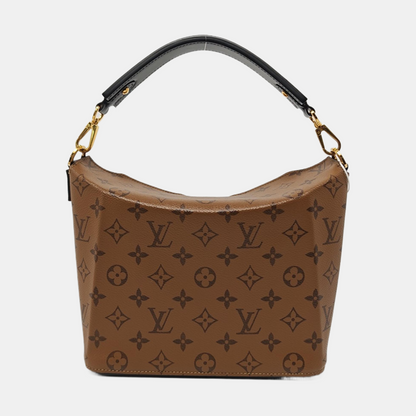 LOUIS VUITTON BENTO BOX, brown coated canvas monogram crossbody bag, shoulder bag, handbag with golden hardware and 2 detachable straps-(SKU)-956133606
