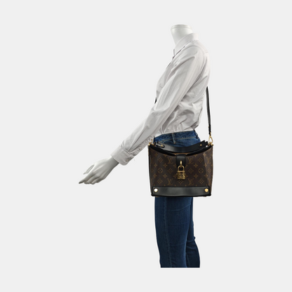 LOUIS VUITTON BENTO BOX, brown coated canvas monogram crossbody bag, shoulder bag, handbag with golden hardware and 2 detachable straps-(SKU)-956133606