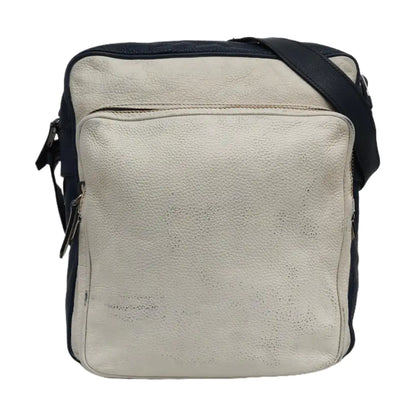 PRADA Tote bag White Calfskin Leather Monogrammed Single Shoulder Bag Silver Hardware-(SKU)-956075767