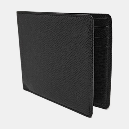 LOUIS VUITTON AMERIGO Black Cowhide Wallet Silver Hardware-(SKU)-956110152