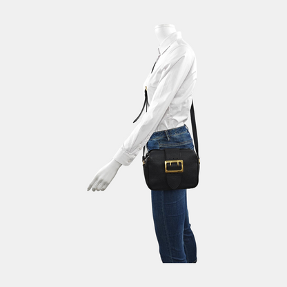 BURBERRY Buckle Black Cowhide Single Shoulder Bag Crossbody Bag Golden hardware-(SKU)-955784858