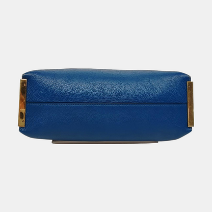 Chloé Clare Blue Cow Leather Crossbody Shoulder Bag with Shoulder Strap Golden hardware Removable shoulder strap-(SKU)-956245121