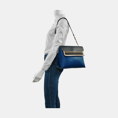 Chloé Clare Blue Cow Leather Crossbody Shoulder Bag with Shoulder Strap Golden hardware Removable shoulder strap-(SKU)-956245121
