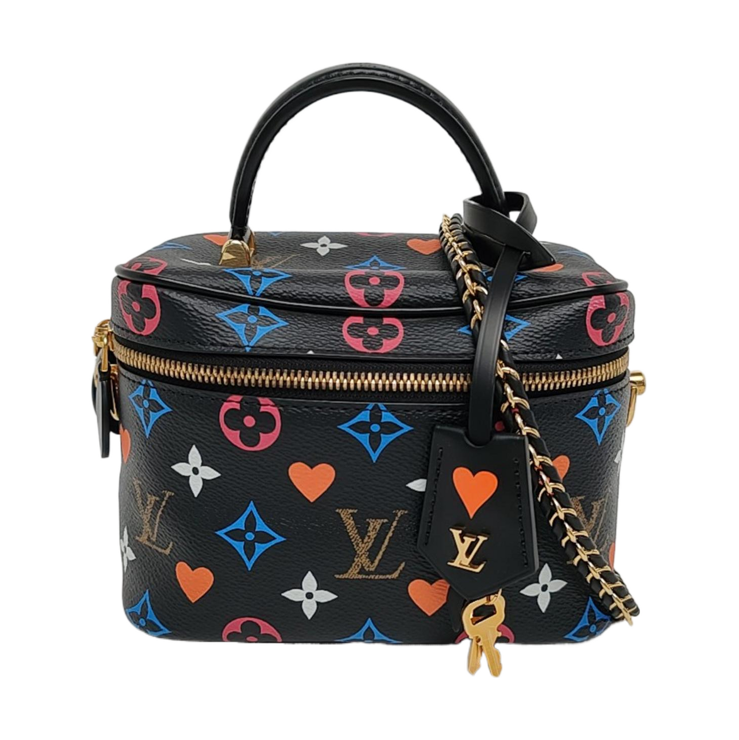 LOUIS VUITTON NICE Small Size Black Coated Canvas Printed Shoulder Bag, Tote Bag, Crossbody Bag with Golden Hardware and Detachable Strap-(SKU)-956355268