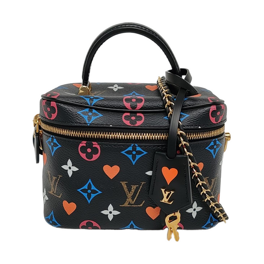 LOUIS VUITTON NICE Small Size Black Coated Canvas Printed Shoulder Bag, Tote Bag, Crossbody Bag with Golden Hardware and Detachable Strap-(SKU)-956355268