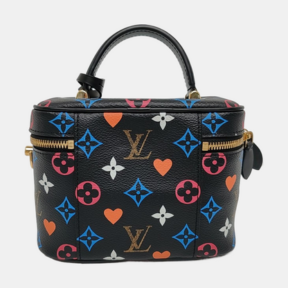 LOUIS VUITTON NICE Small Size Black Coated Canvas Printed Shoulder Bag, Tote Bag, Crossbody Bag with Golden Hardware and Detachable Strap-(SKU)-956355268