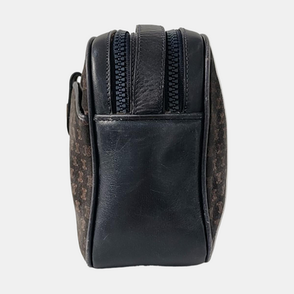 CELINE Camera Bag Black Velvet Leather Triumph Arch Crossbody Single Shoulder Bag Golden hardware-(SKU)-956103145