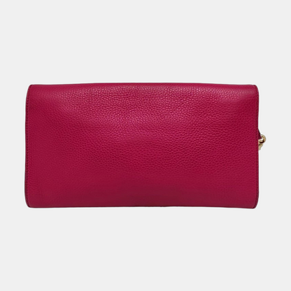 GUCCI Soho Pinkish-Purple Cowhide Clutch Bag Silver Hardware-(SKU)-956214199