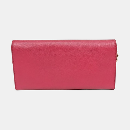 PRADA Pink Cowhide Crosshatch Crossbody and Shoulder Bag Golden hardware Removable shoulder strap-(SKU)-956276892