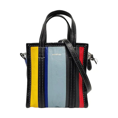 BALENCIAGA Bazar XXS Multicolor Sheepskin Single Shoulder Crossbody Handbag Silver Hardware Removable shoulder strap-(SKU)-952423256