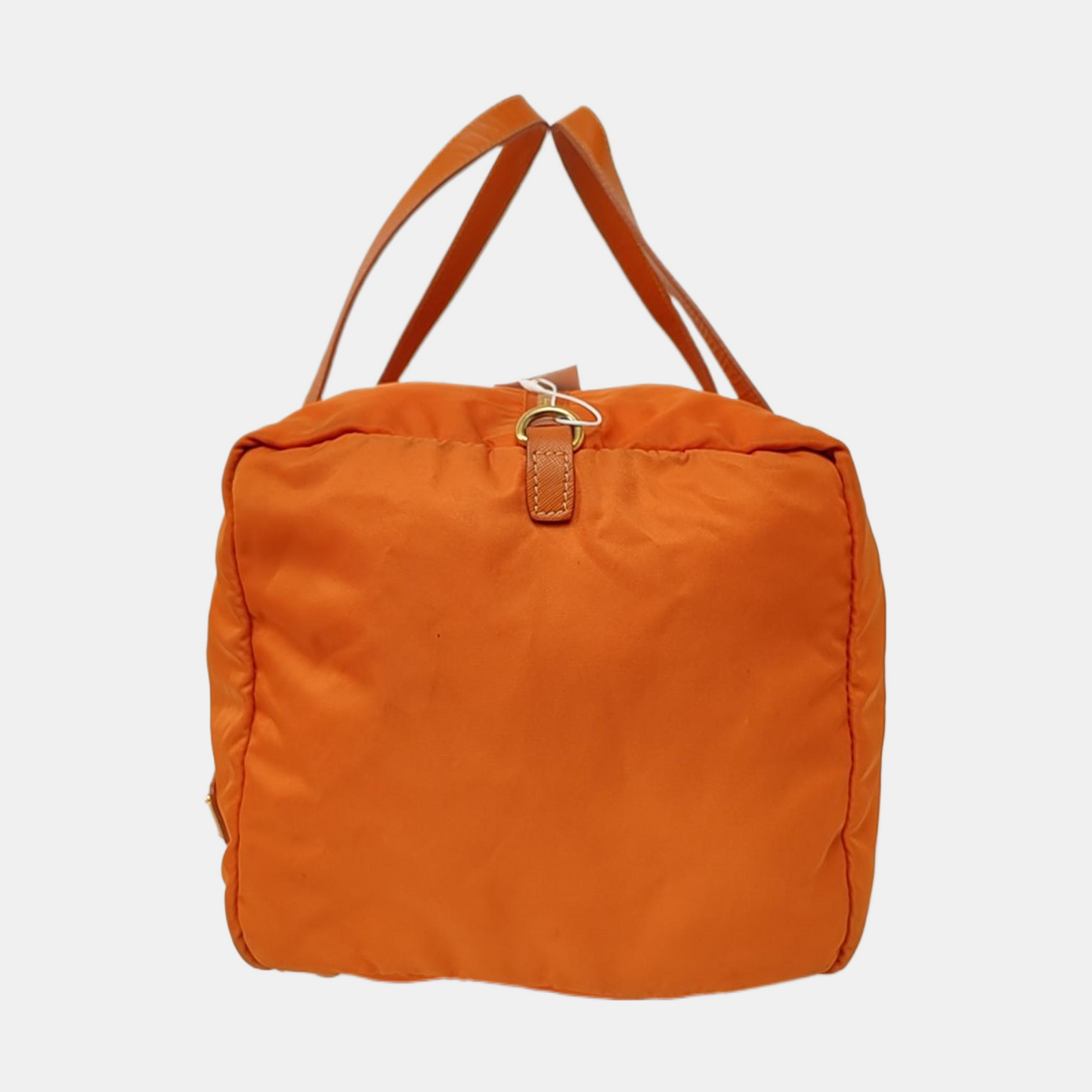 PRADA Tote bag Orange Nylon Logo Crossbody Bag Handbag Single Shoulder Bag Golden hardware Removable shoulder strap-(SKU)-955823365