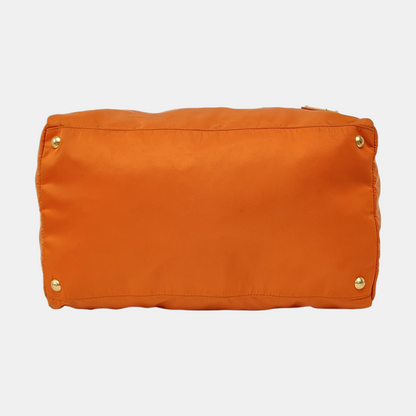 PRADA Tote bag Orange Nylon Logo Crossbody Bag Handbag Single Shoulder Bag Golden hardware Removable shoulder strap-(SKU)-955823365