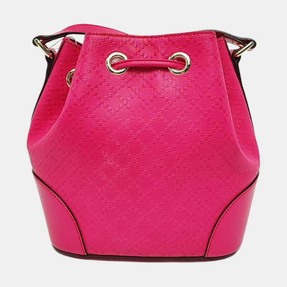 GUCCI Diamante Fuchsia Leather Patchwork Crossbody Shoulder Bag Golden hardware-(SKU)-956229075