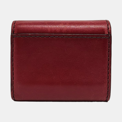 DIOR Burgundy Calfskin Leather Wallet Golden hardware-(SKU)-956370493