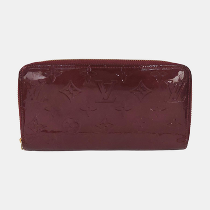 LOUIS VUITTON Burgundy Cowhide Monogram Embossed Wallet Golden hardware-(SKU)-956443743