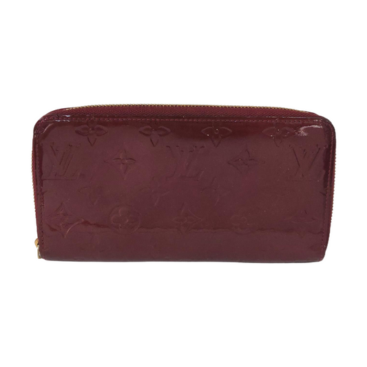 LOUIS VUITTON Burgundy Cowhide Monogram Embossed Wallet Golden hardware-(SKU)-956443743