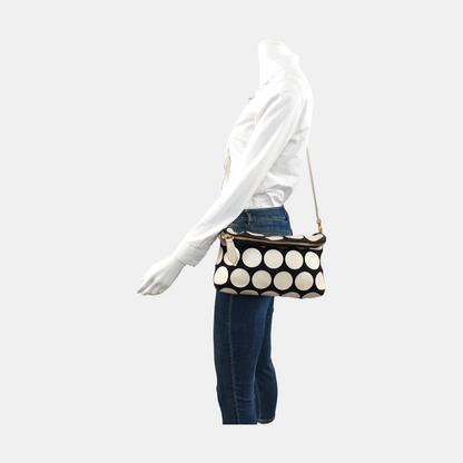 BURBERRY White Canvas Embroidered Single Shoulder Bag Crossbody Bag Handbag Golden hardware Removable shoulder strap-(SKU)-956284487