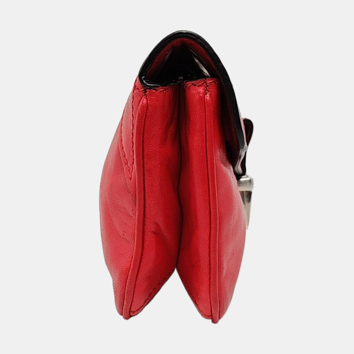 Miu Miu mini Red Calf Leather Crossbody Shoulder Bag Tote Silver Hardware Removable shoulder strap-(SKU)-956465085