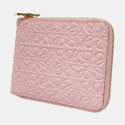 LOEWE Pink Cowhide Embossed Vintage Wallet Golden hardware-(SKU)-956396873